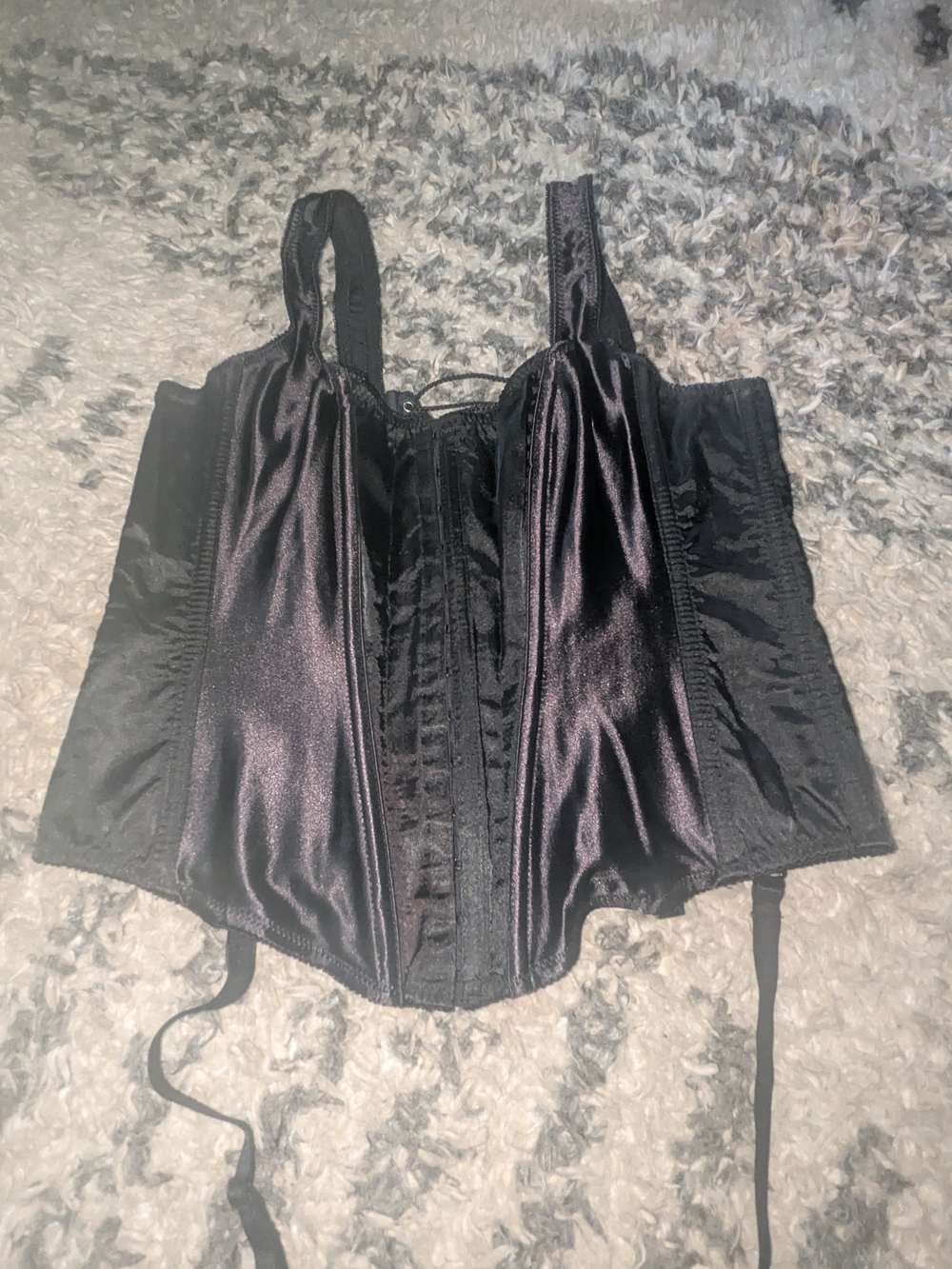 Victoria's Secret Black Satin Corset Top